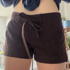 Copper Key Dark Brown Tie-Waist Shorts